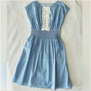 Prada gingham blue and white dress SZ 46